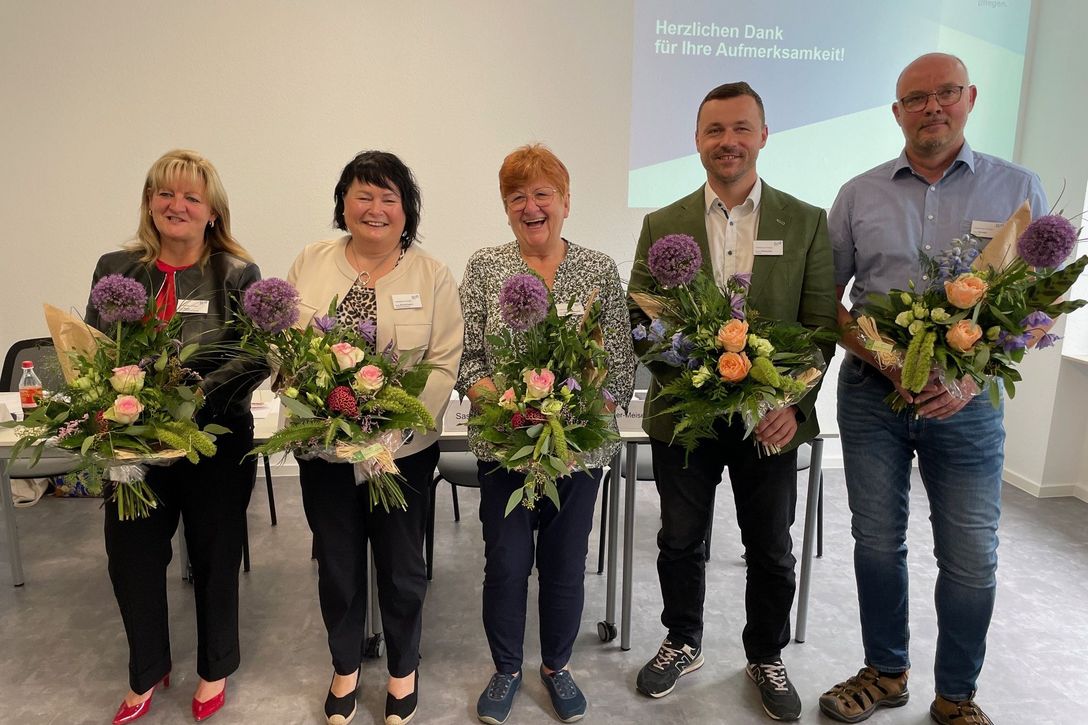 Der wiedergewählte Vorstand der bpa.Landesgruppe in Thüringen: Astrid Regel, Margit Benkenstein, Petra Seitler-Meisegeier und Helko Richter 